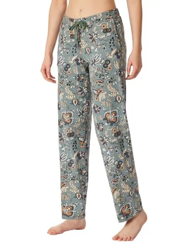 Schiesser Damen Schlafhose lang Baumwolle-Mix in türkis von Schiesser