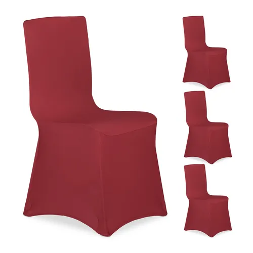 Stuhlhussen Dunkelrot - Elastische Stuhlüberzüge für Bankettstühle - Partydekoration: Elastische Stuhlhussen in Dunkelrot, ideal zur stilvollen Gestaltung von Events und Feierlichkeiten.