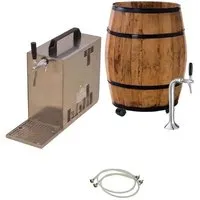 BARRIQUE Mobile Bierbar Zapfanlage Set - Mobile Bierbar für unvergessliche Events, mit einer beeindruckenden Kapazität von 35 l/h und aus hochwertigem Edelstahl gefertigt. Ideal für jede Feier!