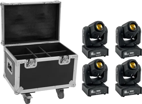 Eurolite Set 4x LED TMH-17 Spot mit Case und Rollen - Multimedia Eventtechnik: Hochwertiges LED Spot Set für beeindruckende Lichtshows, inklusive praktischem Transportcase mit Rollen für einfache Mobilität.