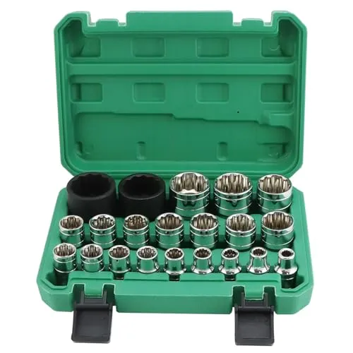 QWORK® 21 Stück Steckschlüsselsatz, 1/2