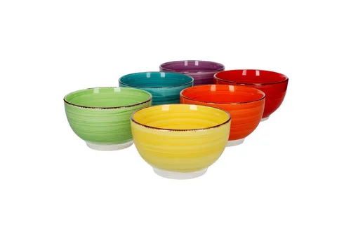 MamboCat Müslischale 6er Set - Bunt und Vielseitig - Müslischalen aus robustem Steingut im 6er Set, perfekt für ein buntes Frühstück und ideal für Familien oder Gäste.