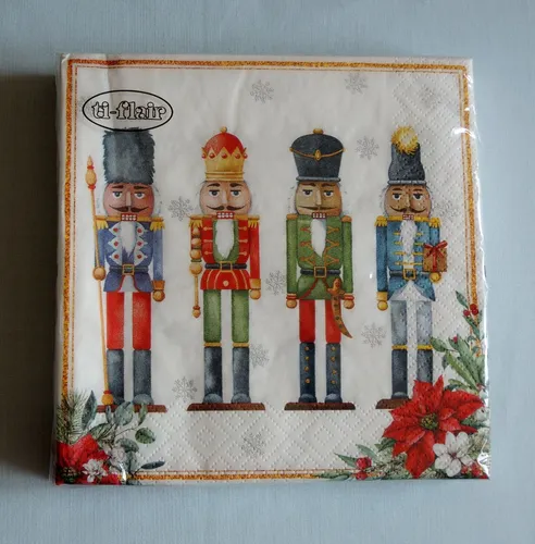 Servietten Nussknacker bunt vier Weihnachten 1 Packung OVP Motivservietten 20