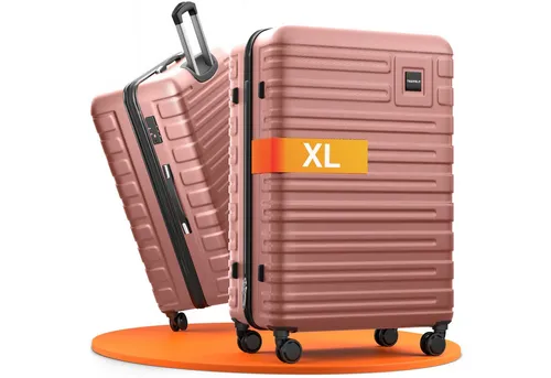 Travely Polycarbonat Koffer Groß 87cm XXL in pink von Travely