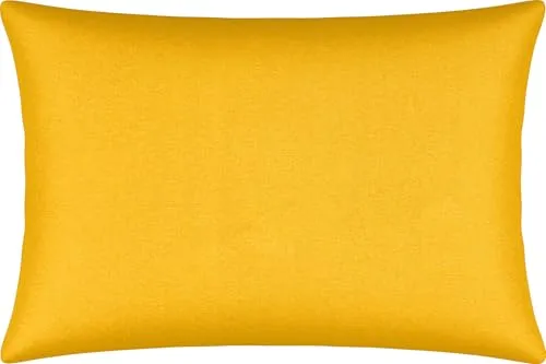 Erwin Müller Kissenbezug, Kissenhülle Single-Jersey Murnau - gelb Größe 40x60 cm - bügelfrei, strapazierstark, elastisch, mit Reißverschluss