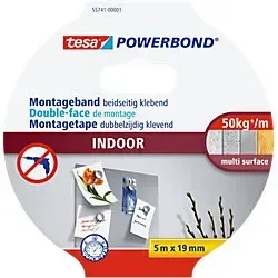 tesa Montageband Powerbond Indoor Orange 19 mm (B) x 5 m (L) 42 kg