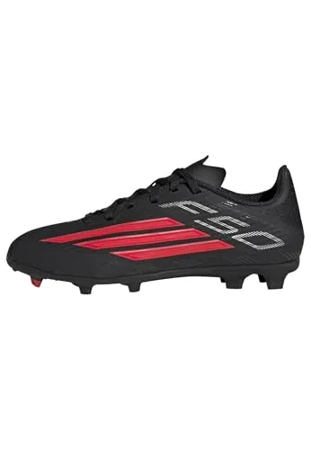 adidas Unisex Kinder F50 League Fußballschuhe, core Black/Lucid red, 36 2/3 EU - Hochwertige Fußballschuhe für Kinder mit regulärer Passform und rutschfester Sprintplate für optimale Geschwindigkeit auf verschiedenen Untergründen.