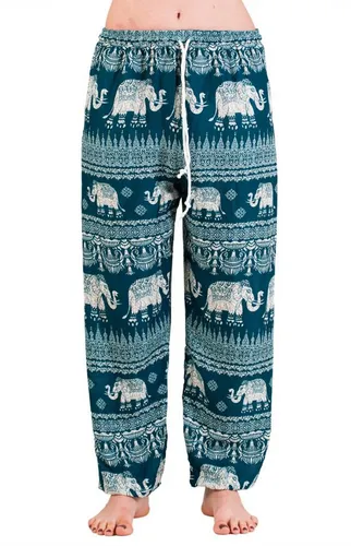 PANASIAM Harem Pants Elefant 01 Turquoise, Unisize von PANASIAM