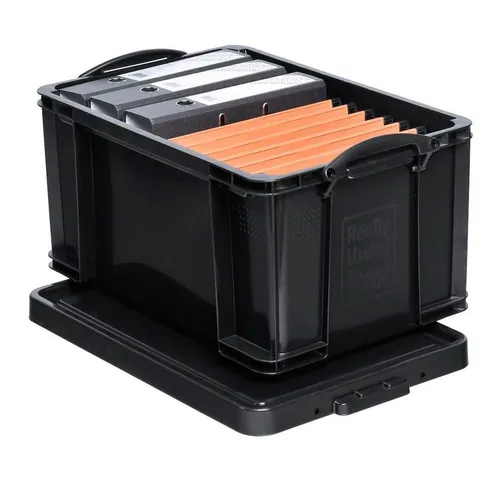 Really-Useful-Box Aufbewahrungsbox 48BK, 48L - Lagerboxen, besonders robust und platzsparend stapelbar, ideal für Haushalt, Büro und Werkstatt. Temperaturbeständig von -15 bis +80 Grad.