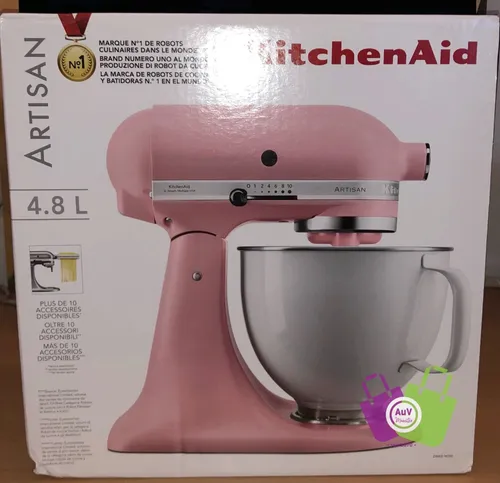 KitchenAid Küchenmaschine Artisan 5KSM156WPEDR-ROSE - 4,8 Liter, Weiß - Küchenmaschine mit 10 Geschwindigkeitsstufen, ideal zum Backen und Teig zubereiten. Erweiterbar und mit 5 Jahren Herstellergarantie - perfekt für kreative Köche!