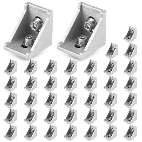 QWORK® 40stk Befestigungsmaterial Winkel Befestigung , Aluprofil 30x30 Nut 8 Aluminium Aluprofil,für Aluprofil Winkel Wandhalter Montagematerial