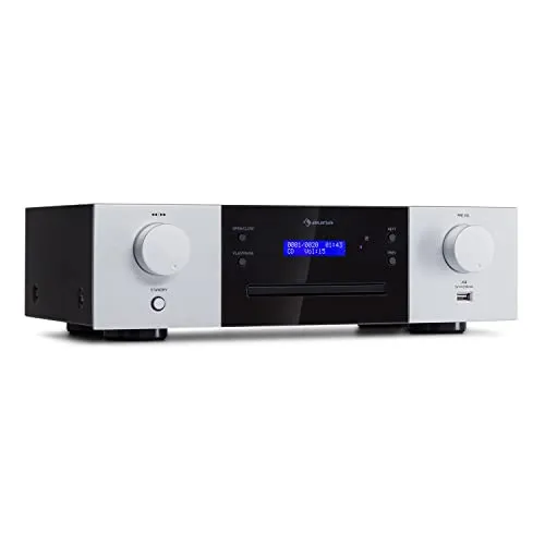 auna CD-1000 DG CD-Player mit USB und Fernbedienung - Radios: Klassischer CD-Player mit edlem Aluminium-Design, USB-Slot und praktischer Fernbedienung für höchsten Hörgenuss.
