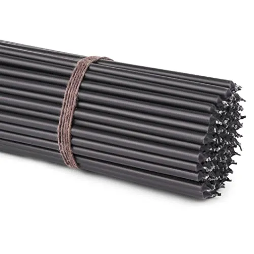 NKlaus 50x Stabkerzen schwarz - Tropffrei & langlebig - Spitzkerzen aus hochwertigem Paraffinwachs, ca. 29 cm hoch mit einer Brenndauer von ca. 150 Minuten, ideal für stimmungsvolle Anlässe und Rituale.