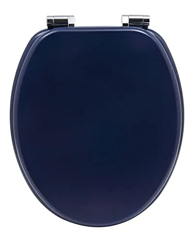 VEROSAN MDF WC-Sitz FINE blau - Moderner WC-Sitz mit Absenkautomatik für geräuschloses Schließen, antibakteriell und bis 175 kg belastbar. Hochglanzoberfläche für einfache Reinigung und angenehmen Sitzkomfort.