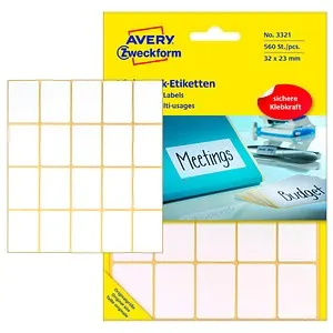 Avery Zweckform 3321 - Selbstklebende Haushaltsetiketten, 560 Stück für schnelles Beschriften und Kennzeichnen im Haushalt, Büro und Schule