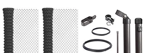 Alberts Maschendrahtzaun 125 cm, 40 m Komplettset - Gartenzäune - Robuster Maschendrahtzaun im anthrazit-metallic Design, ideal für jede Geländeform und einfach zu montieren.