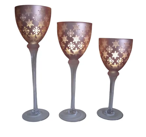 Small-Preis Tierfigur 3er Set Glaskelche Kerzenhalter Windlicht Kelchgröße 30/35/40 cm (SET, 3er-Set)