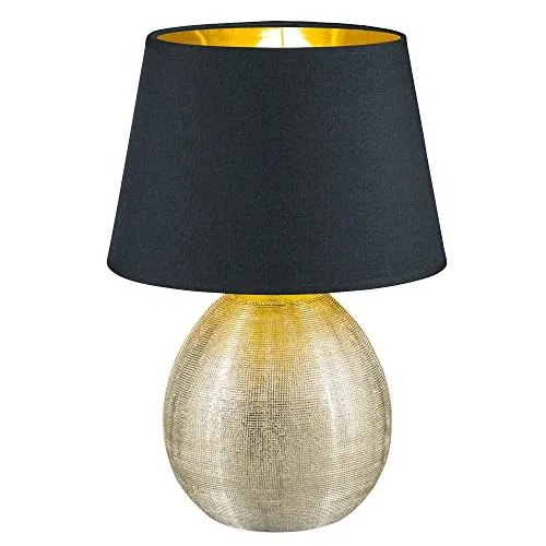 Reality Leuchten Tischlampe schwarz-gold, 35 cm in gold von RL LIVE YOUR LIGHT