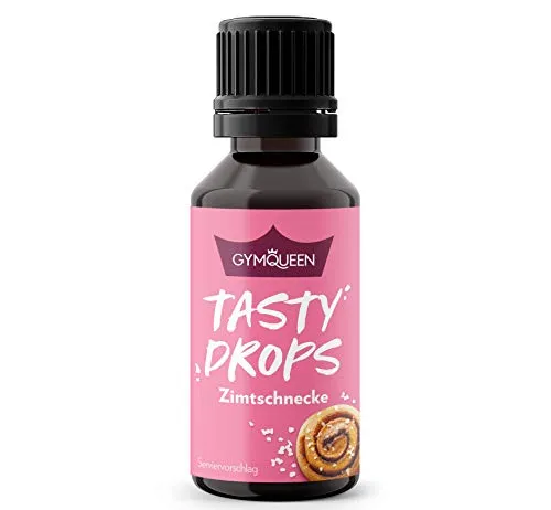 GymQueen Tasty Drops, Zimtschnecke, Flavour Drops ohne Kalorien, 30ml