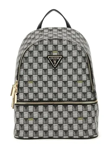 GUESS Follie Rucksack Black Logo - Stylischer Damentaschen Rucksack mit auffälligem Logo, ideal für den Alltag und praktische Aufbewahrung.