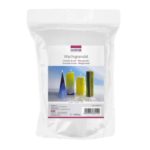 Glorex Wachsgranulat Paraffinbasis in Pulverform 1 kg Kerzenfarbe