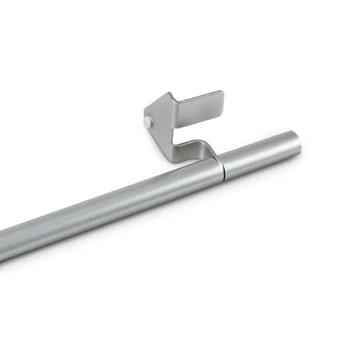 Bestlivings Klemmstange 60-80 cm, ausdrehbar/ausziehbar (Ø8/10mm) Montage ohne Schrauben, Bohren, Kleben - Metall - Gardinenstange in Edelstahl-Optik zum klemmen (Fit)