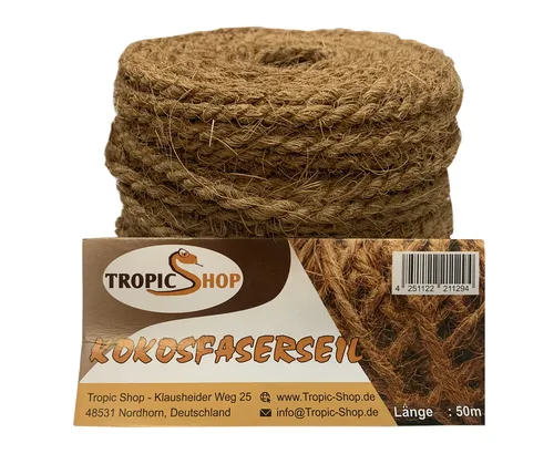 50m Kokosseil Ø4,5mm - Verwendbar Terrariendekoration, Sisal Seil, Baumanbinder