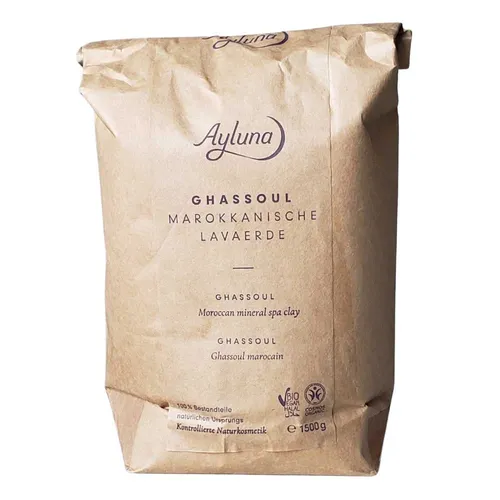 Ghassoul Pulver 1500 g - Shampoos - 100% natürliches Reinigungsmittel für Haut und Haar, ideal zur sanften Pflege und Detox-Kur.