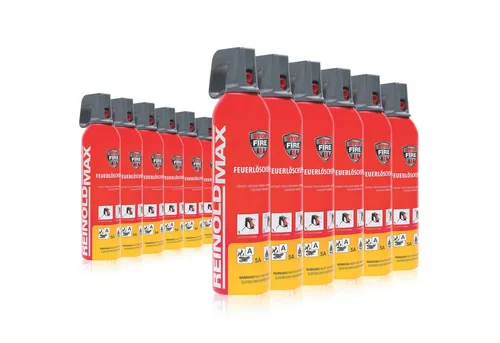 Waidmeister Feuerlöschspray Premium Feuerlöschspray – 750ml – Stopfire – Autofeuerlöscher, (12-St) Feuerlöschspray Fettbrandlöscher Brandklasse A F Löscher