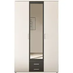Pol Power Hanau Kleiderschrank mit Spiegel 120x196 cm - Kleiderschränke mit 3 Türen, funktional und langlebig, inkl. Spiegel für optische Vergrößerung Ihres Schlafzimmers und ordentliches Verstauen Ihrer Kleidung.