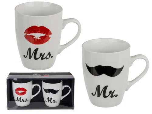 2er Set Kaffeetasse Mr. und Mrs. Tassen Kaffeebecher Geschenk Keramik Becher