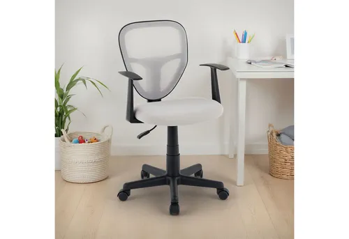 IDIMEX Drehstuhl STUDIO, Schreibtischstuhl Kinder höhenverstellbar mit Armlehnen Hellgrau