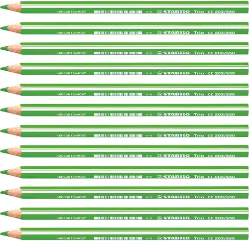 STABILO - Dreikant-Buntstift - Trio dick - 12er Pack - gelbgrün