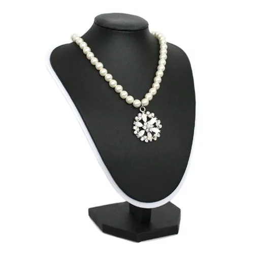 Yudu Schmuckbüste Dekobüste Kunstleder schwarzen mit weiss Rand H22