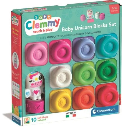Clemmy klocki miękkie 10el Unicorn CLEMENTONI 17630 CLM CLEMENTON 8005125176304