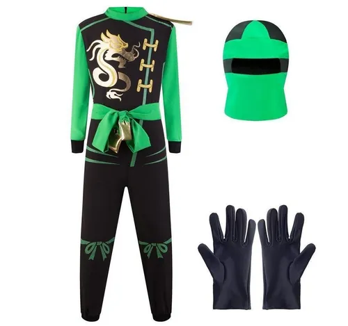 Katara Partyanzug Kinderkostüm Ninja Krieger für Jungs und Mädchen - Partyanzüge für Fasching, Karneval und Halloween, inklusive Maske und Handschuhen für ein authentisches Ninja-Erlebnis!