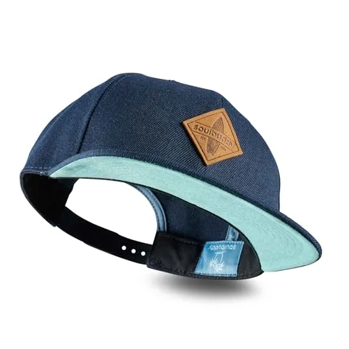 Soulbuddy Snapback Cap Unisex – Verstellbare Kappe in Blau-Türkis – Stylische Herren & Damen Basecap – Männer Mütze für Freizeit, Sommer & Urlaub – One Size