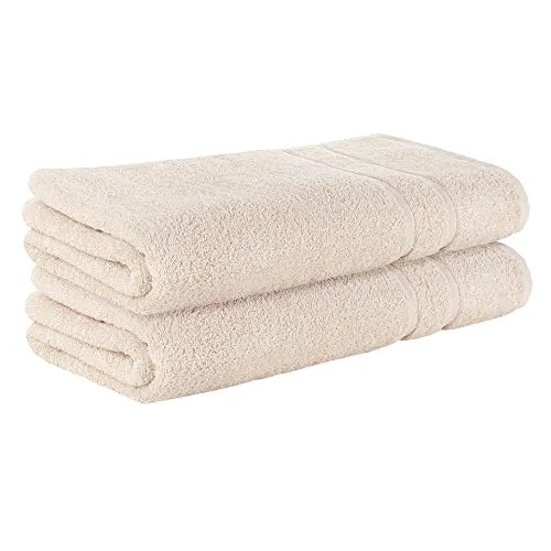 StickandShine 2er SET Premium Frottee Saunatuch 80x200 cm in creme in 500g/m² aus 100% Baumwolle