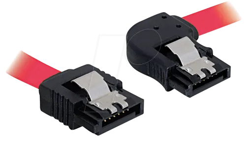 Delock SATA 3 Gb/s Kabel - 30 cm, gerade auf rechts gewinkelt, hohe Datentransferrate und abwärtskompatibel