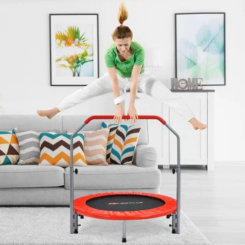 Klappbares Mini-Trampolin Ø101 cm mit höhenverstellbarem Haltegriff