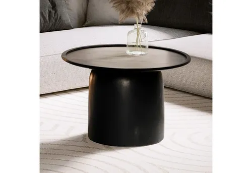 FINEBUY Couchtisch FB98751 - Rund aus Mango Massivholz - Couchtisch aus Mango Massivholz, modernes und zeitloses Design mit einer stabilen Mittelfußkonstruktion, ideal für stilvolle Wohnräume.