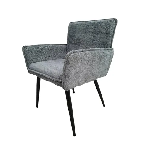 HTI-Living Esszimmerstuhl Mesilla Blaugrau - Stuhl für den Innenbereich, mit robustem Polyesterbezug und schwarzem Metallgestell, belastbar bis 120 kg – ideal für stilvolle Esszimmergestaltung.
