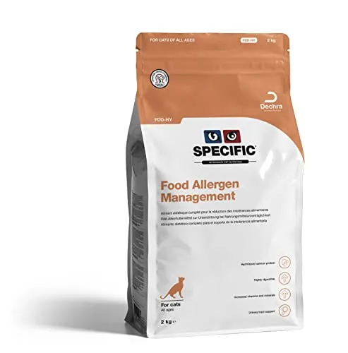 SPECIFIC® Food Allergen Management (FDD-HY) 2kg - Hypoallergenes Katzenfutter - Kleintierfutter für Katzen, hypoallergen und glutenfrei, ideal zur Vorbeugung von Futtermittelunverträglichkeiten und zur Unterstützung bei Verdauungsproblemen.