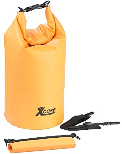 Xcase wasserfeste Tasche: Wasserdichter Packsack, strapazierfähige Industrie-Plane, 20 l, orange (Trockentasche, Roll Top Sack, wasserdichte)
