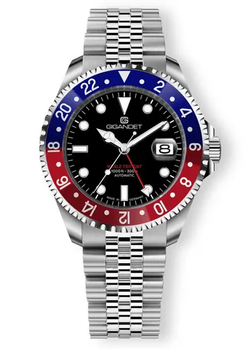Gigandet Herren-Automatikuhr World Trip GMT - Made in Germany - Armbanduhren für Herren mit Swiss Made Automatikuhrwerk SW330-2, kratzfestem Saphirglas und 300m Wasserdichtigkeit, ideal für Abenteuer und Reisen.