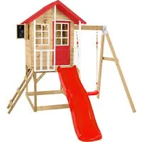 Zwerkules Spielhaus Lolla 2 - Spielhäuser aus FSC-zertifiziertem Holz, mit Rutsche und Schaukel für unendlichen Spielspaß im eigenen Garten!