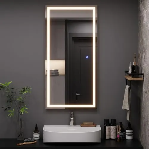 Badezimmerspiegel Vicco Miral 50 x 100 cm mit Frontlight - Moderner Badezimmerspiegel mit Frontlight-Beleuchtung für optimalen Komfort und Stil in Ihrem Bad. Maße: 50 x 100 cm, rechteckige Form.