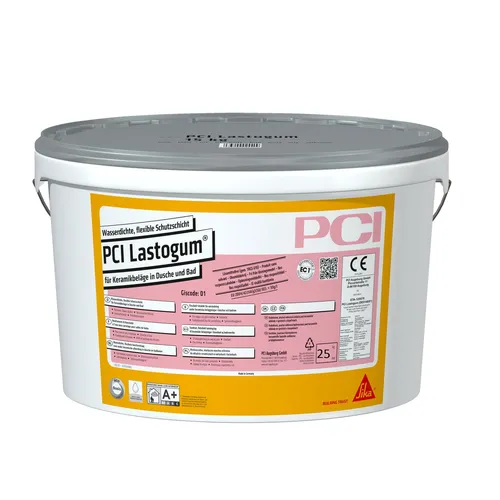 PCI Lastogum 25 kg - Flüssigfolie für Duschabdichtung - Kleber & Mörtel für Fußböden, ideal für wasserdichte Abdichtungen in Bädern und Duschen, sorgt für zuverlässigen Schutz gegen Feuchtigkeit.