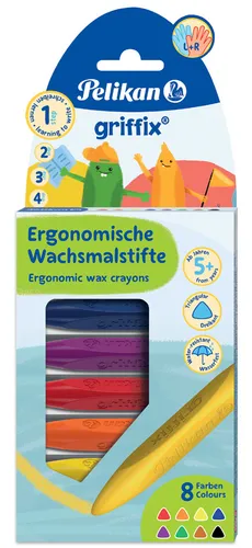 Pelikan griffix Wachsmaler wasserfest 8er Kartonetui von Pelikan