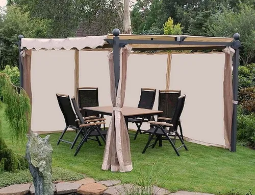 Avantos Sichtschutz für Pavillon 3x4m - Blickdichter Sichtschutz für Pavillons, schützt vor Wind und Kälte, einfach anbringbar mit Reißverschluss, ideal für gemütliche Stunden im Freien.